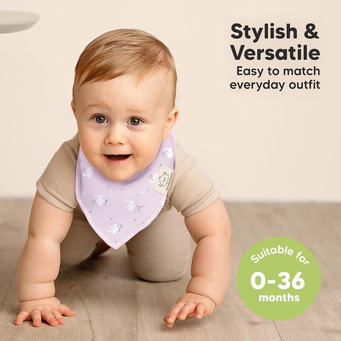 8-Pack Organic Baby Bandana Bibs - Image 4
