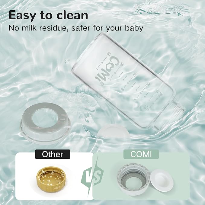 COMI Natural Glass Baby Bottle, Standard Neck Breastmilk Storage Bottle - Image 8