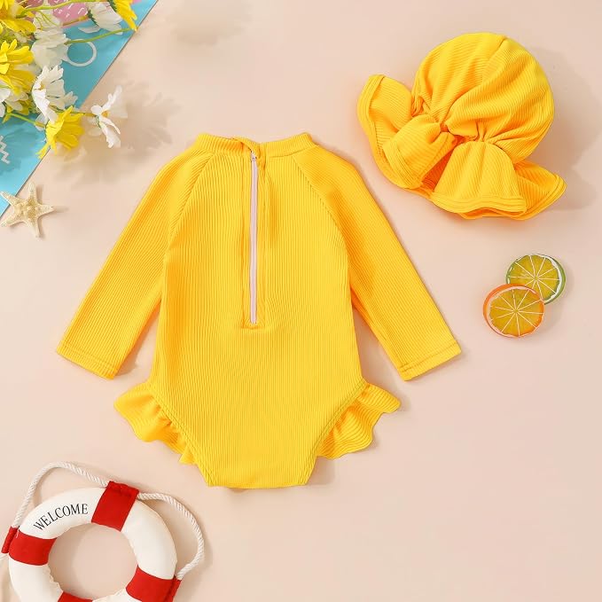 YOUNGER TREE Infant Baby Girls Swimsuit Long Sleeve Swimsuits One Piece - Image 3