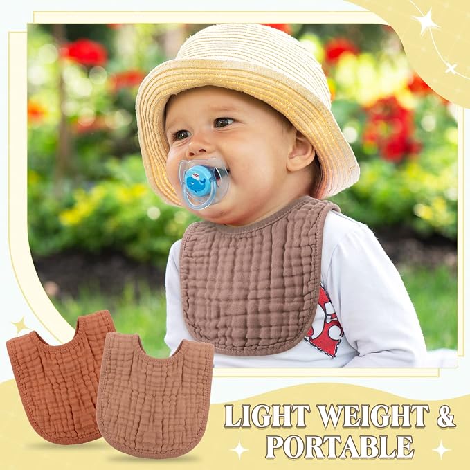 Frienda 8 Pcs Muslin Baby Bibs Cotton Bandana Drool Bibs Bulk - Image 5