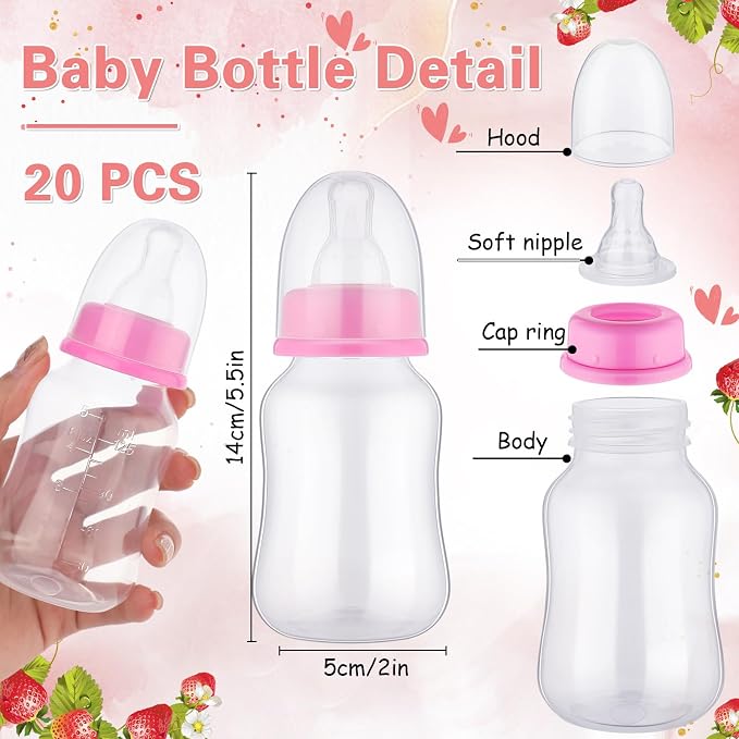 TrelaCo Bottle Chug Baby Shower Game 20 Pcs Baby Bottles Shower Favor - Image 3