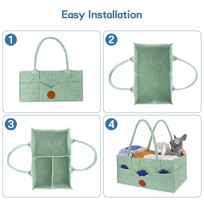Maliton Baby Diaper Caddy, Nursery Storage Bin & Car Organizer - Image 8