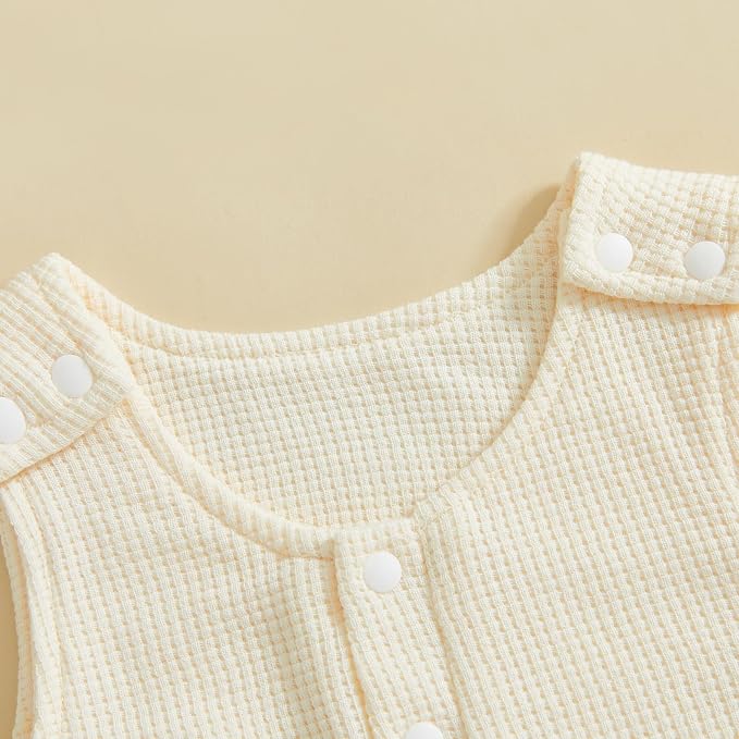 Kuriozud Newborn Infant Unisex Baby Boy Girl Clothes Button Romper Jumpsuit - Image 4