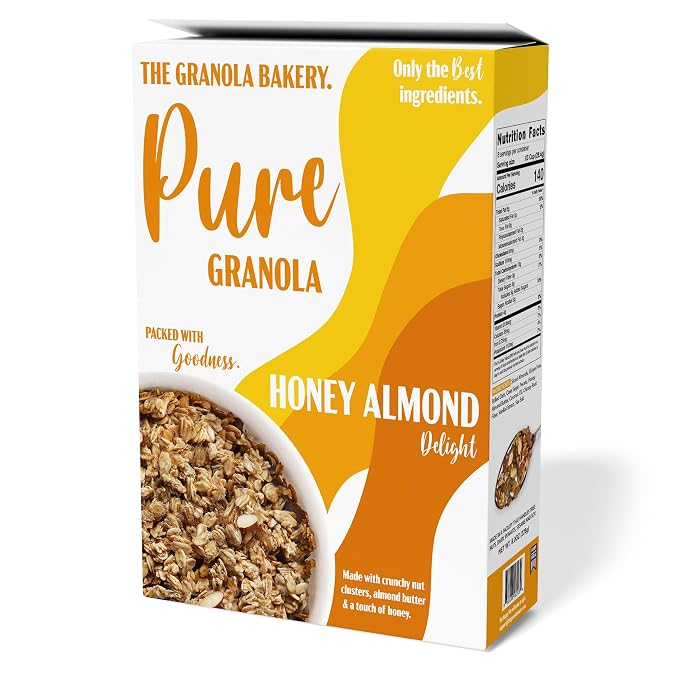 TGB Honey Almond Granola, Crunchy Almond Butter Clusters, Low Sugar, Gluten Free by TheGranolaBakery