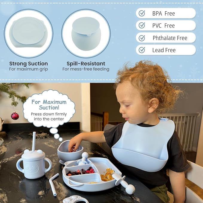 JEVASO Silicone Baby Feeding Set, Baby Led Weaning Supplies, Baby Self Feeding - Image 7
