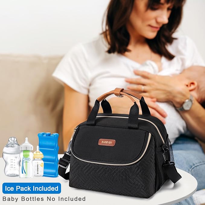 Breastmilk Cooler Bag with Ice Pack Fits 6 Baby Bottles up to 9 Ounce, Wearable - Image 6