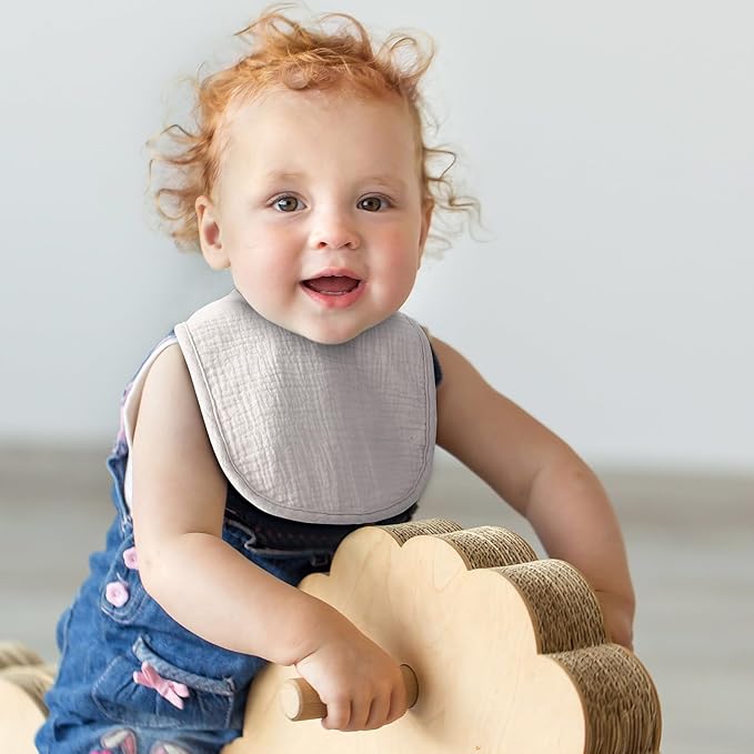 6-Pack Muslin Baby Bibs for Unisex Boys Girls, Cotton Baby Drool Bibs, Drooling - Image 4