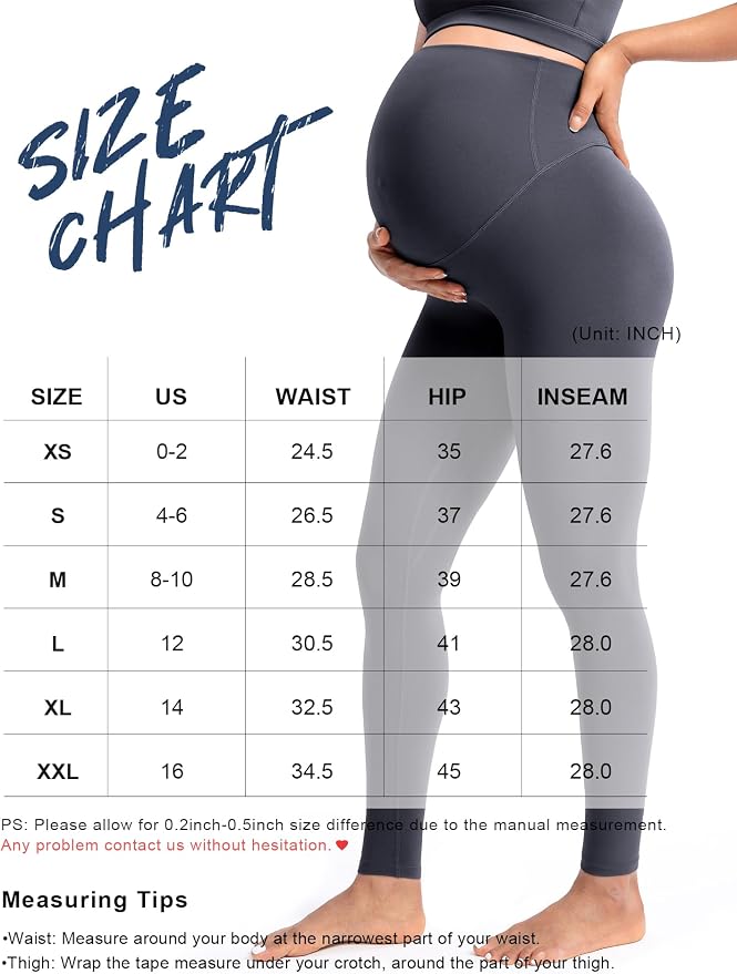 POSHDIVAH Women's Creamluxe Maternity Leggings 25"/28" Over The Belly Pregnancy - Image 2