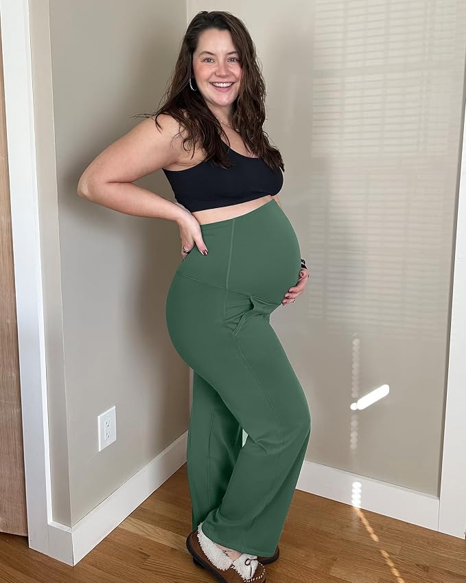 G4Free Maternity Pants Over The Belly Yoga Dress Work Pregnancy Pants Stretchy - Image 6