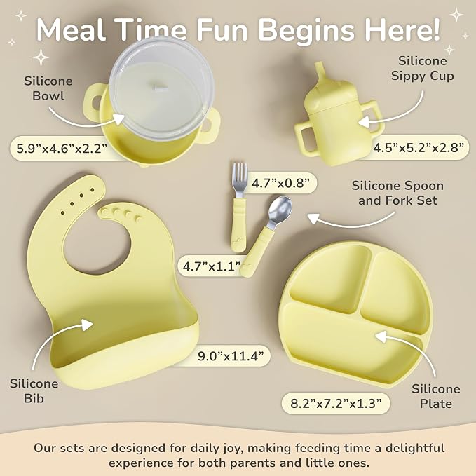 mimi & kiki BPA-Free Silicone Baby Feeding Set, Baby Plates and Bowls Set - Image 2