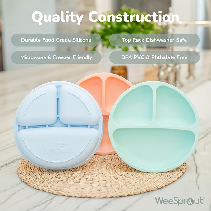 WeeSprout Silicone Plates with Lids - Image 4