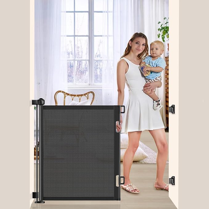 55 inch Retractable Baby Gates, EZIGO Extra Wide Baby Gate by EZIGO