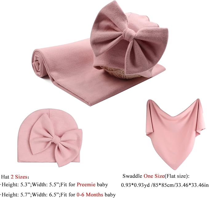 Bamery Newborn Baby Girl Hat Cotton Baby Bow Beanie Preemie Hats Spring Infant - Image 6