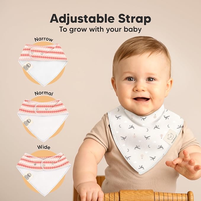 8-Pack Organic Baby Bandana Bibs - Image 3