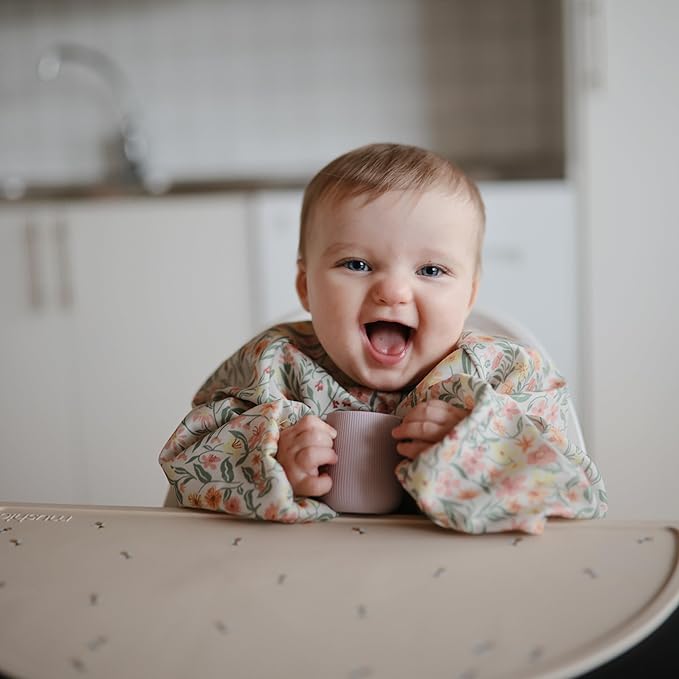mushie Long Sleeve Baby Bib | Water Resistant Adjustable Fit - Image 5