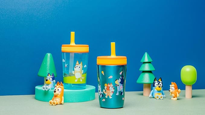 Zak Designs Bluey Kelso Tumbler Set, Leak-Proof Screw-On Lid - Image 7