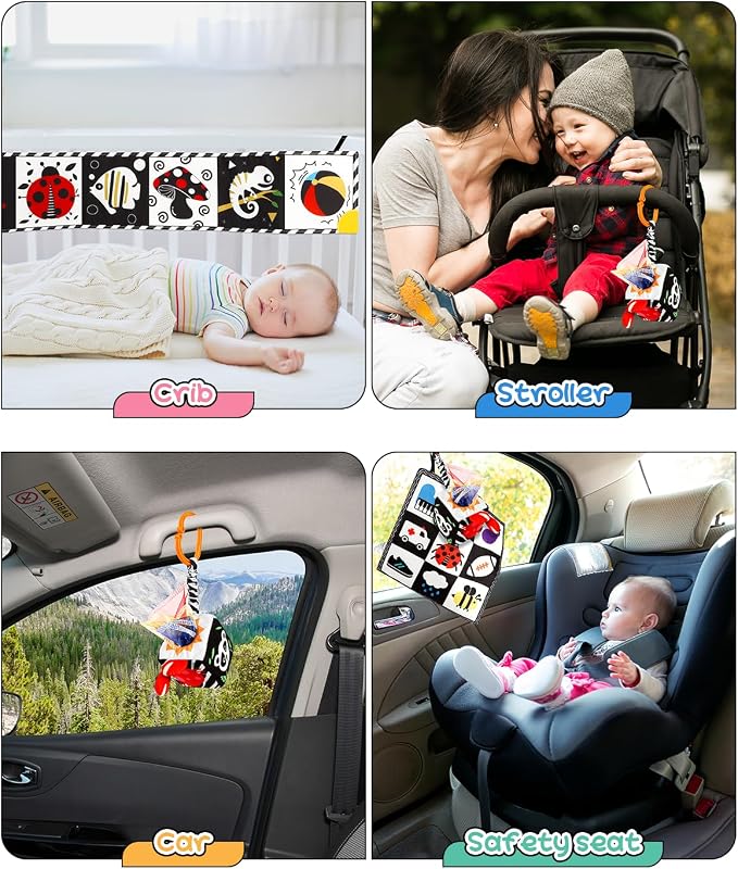 3 PCS Black and White High Contrast Baby Toys - Image 7