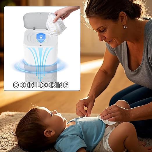 Diaper Pail Odor Locking, with Child-Safe Lock, Cost-Effective Refill System - Image 2