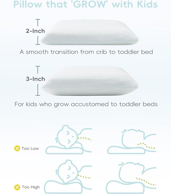 Toddler Pillow, Adjustable Memory Foam Small/Mini Pillow - Image 2
