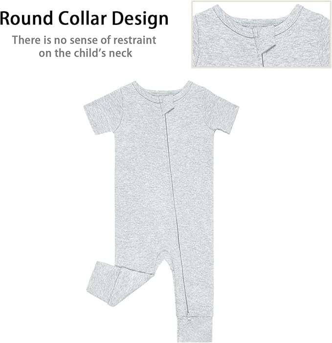 GUISBY Footless Short Sleeve Baby Pajamas - Image 3