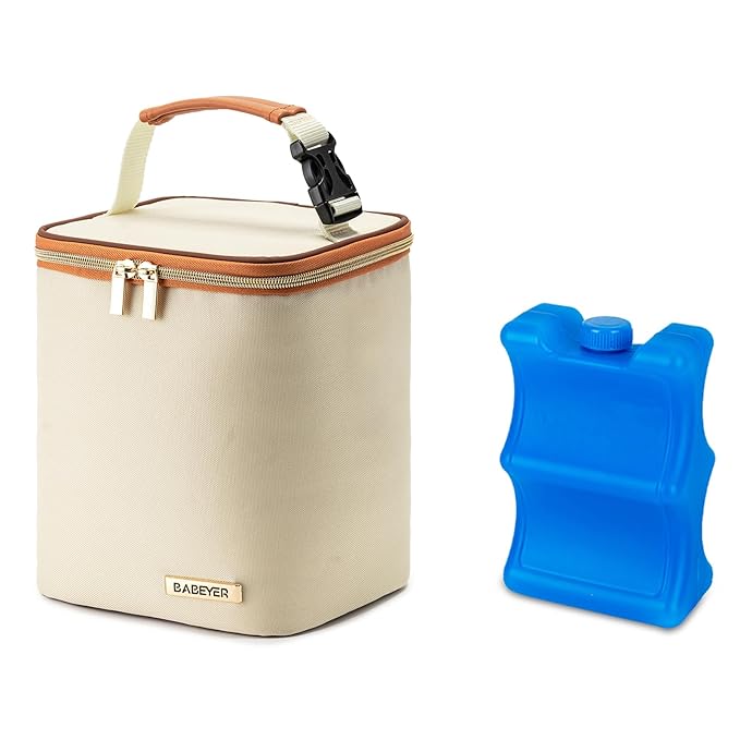 Breastmilk Cooler Bag with Ice Pack Fits 4 Baby Bottles Up to 9 Ounce, Baby by BABEYER