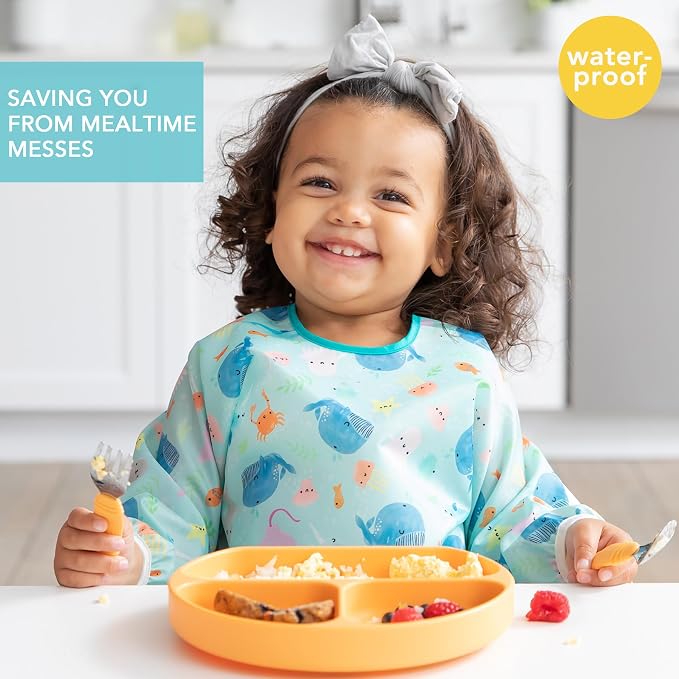 Bumkins - Sleeved Bib - For Boys & Girls, Babies & Toddlers 6-24 Months - - Image 2