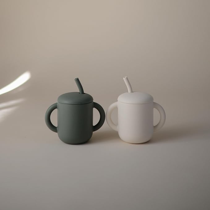 mushie 100% Silicone Training Cup & Straw - Image 3
