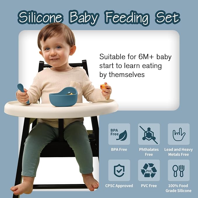 Baby Led Weaning Supplies, 17 Piece BPA-Free Silicone Feeding Set, Eating - Image 3
