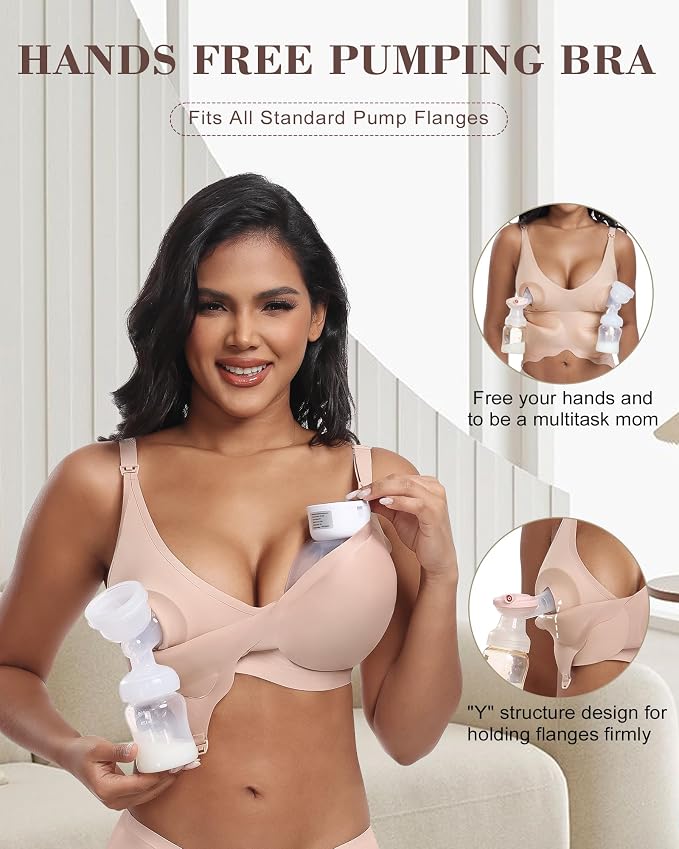 As Fairy Wireless Seamless Pumping Bra Hands Free Nursing Bra Wirefree Comfort - Image 4