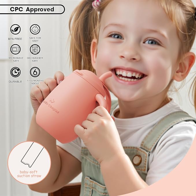Cuddle Campus Pack of 2 Silicone Baby Training Cup, Shatterproof Toddler Sippy - Image 5