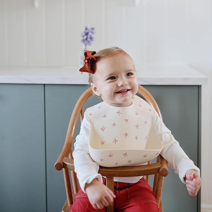 mushie Silicone Baby Bib | Adjustable Fit Waterproof Bibs - Image 5