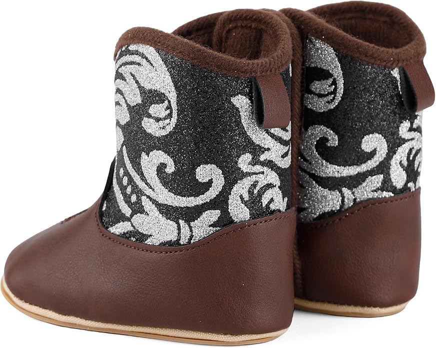 MK MATT KEELY Leather Western Boots Cowboy Bootie Soft Sole Non-Slip Crib Shoes - Image 4