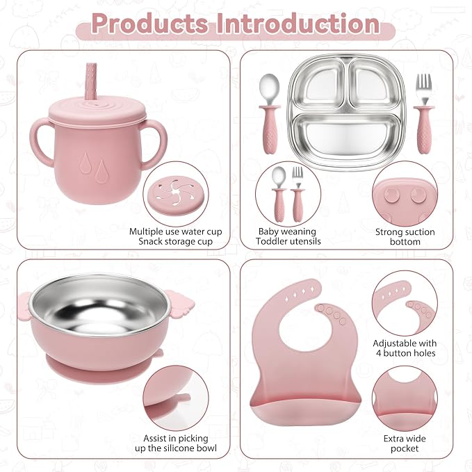 Stainless Steel Kids Plates and Bowls Set - Image 3