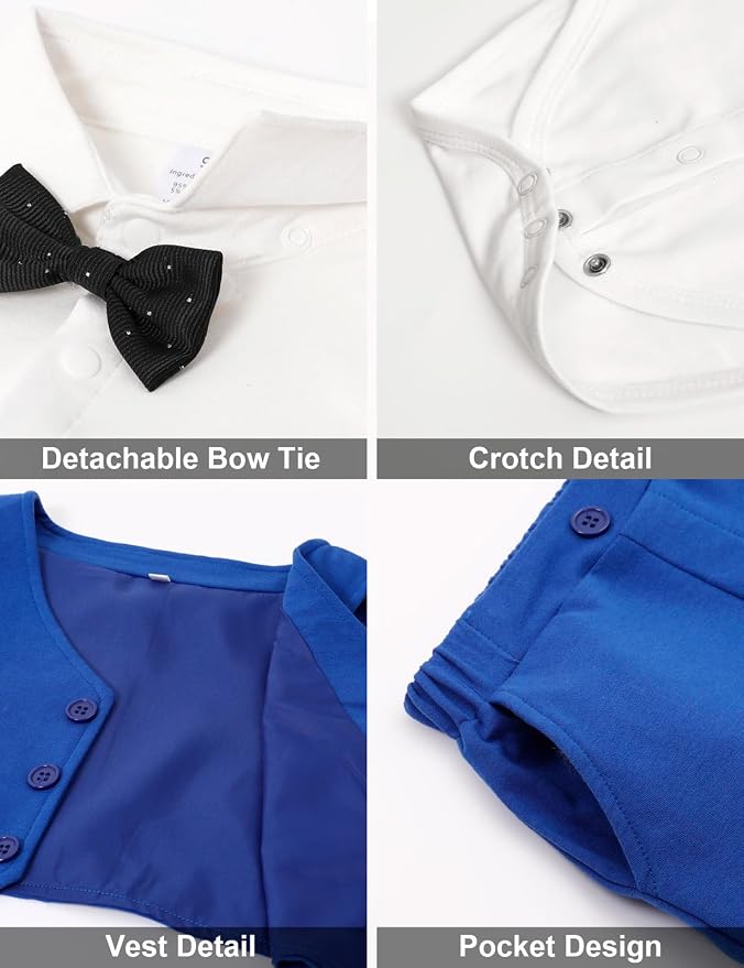 A&J DESIGN Baby Boy Suits Clothes Infant Toddler Formal Gentleman Outfits - Image 4