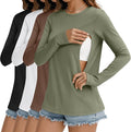 4 Pack Women's Nursing Breastfeeding Tops, Long Sleeve Maternity Shirts Loose by Sweetyweee