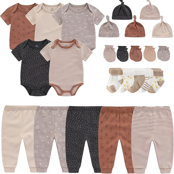Newborn Layette Gift Set Bodysuits Pants by MAMIMAKA