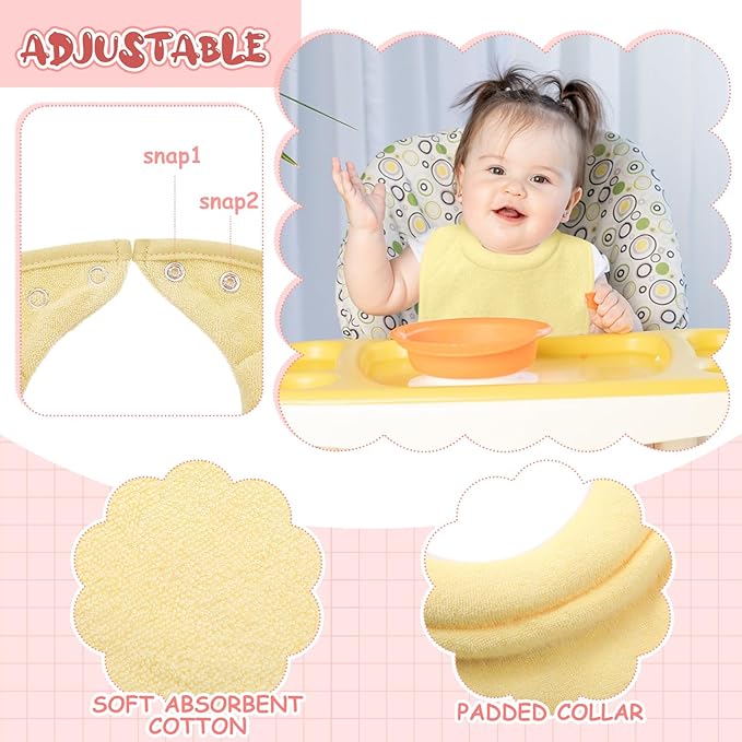 4 Pcs Baby Feeding Bibs for Drooling and Teething Comfi Neck Baby Bib - Image 3