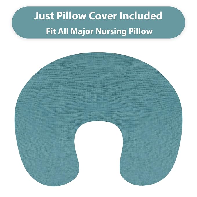 Hooyax Muslin Nursing Pillow Cover, Soft Breathable Feeding Slipcover - Image 2