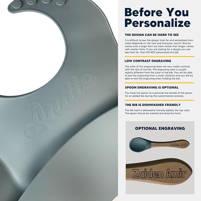 Personalized Silicone Bib and Spoon Set - Image 2