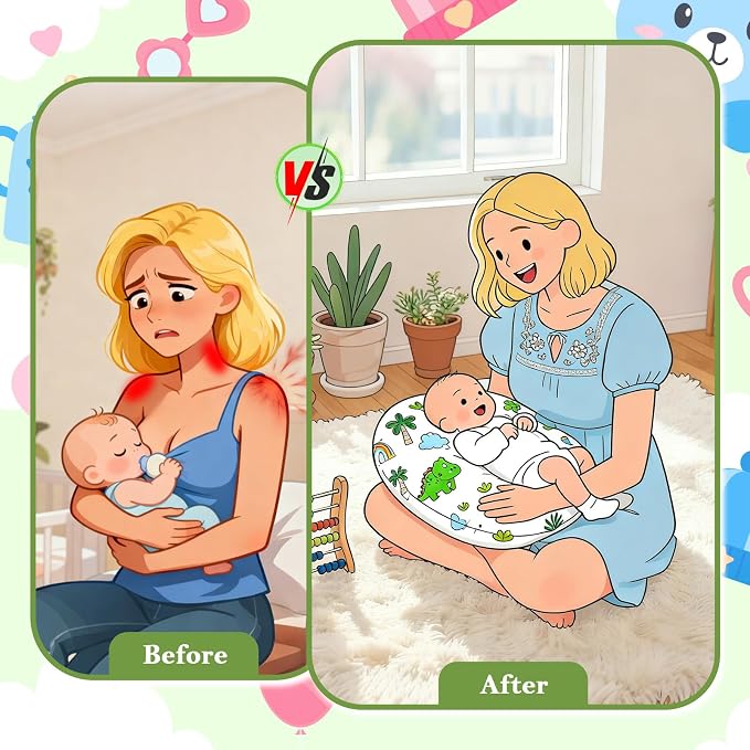 Nursing Pillow for Breastfeeding and Bottle Feeding, Ergonomic Design for Tummy - Image 2