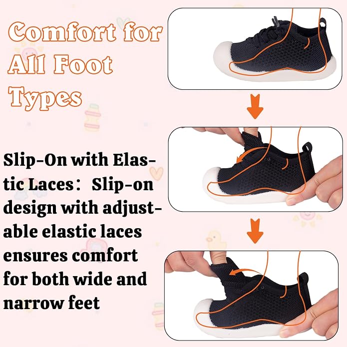 Baby Girl&Boy Toddler First Walking Shoes 6-12 Months Size 3 Black Barefoot - Image 2