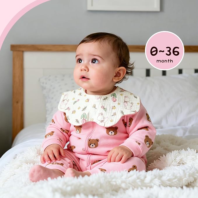 Baby Drool Bibs for Unisex Girls Boys 12 Pack Baby Muslin Bibs for Drooling and - Image 2