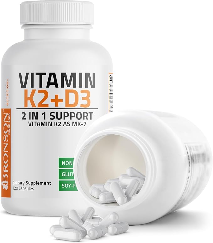 Bronson Vitamin K2 with D3 Supplement Non-GMO Formula 5000 IU Vitamin D3 & 90 - Image 6
