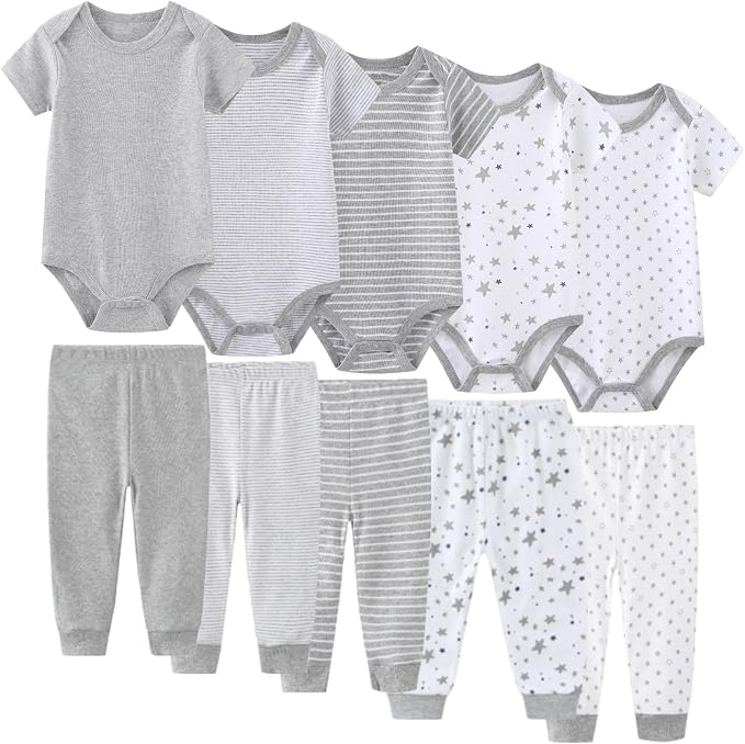 Unisex Baby Boy Girl Pants Sets 10 pack Cotton Casual New born Clothes Comfort by JELYLOVE