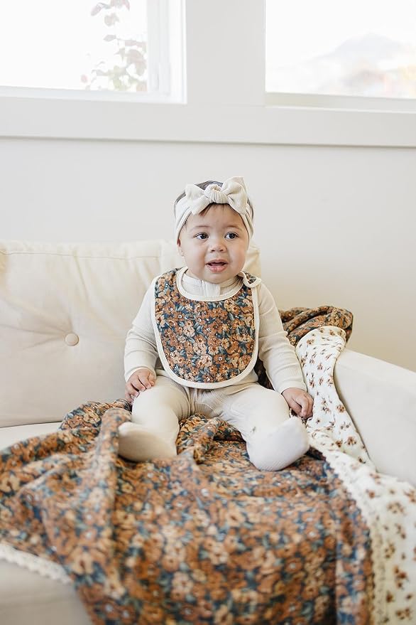 Mebie Baby Muslin Cotton Bib, 3 pack, Baby Bib Set - Image 5