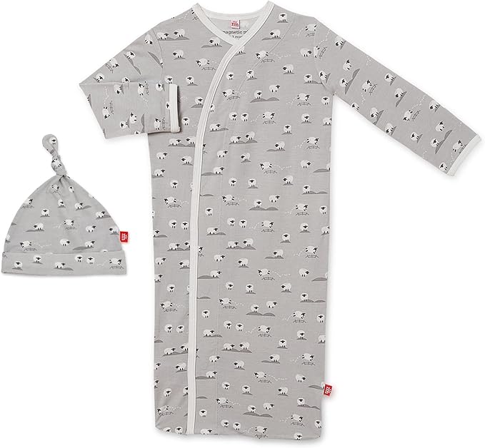 Magnetic Me Modal Newborn Sleeper Gown & Hat Set | Silky Soft Modal Fabric by magneticme