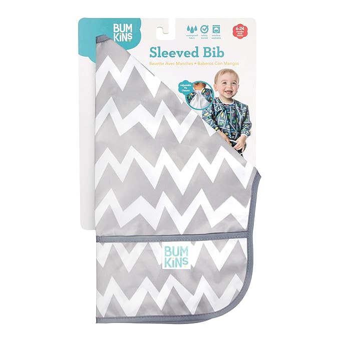 Bumkins Sleeved Bib for Girl or Boy, Baby and Toddler for 6-24 Mos, Essential - Image 6