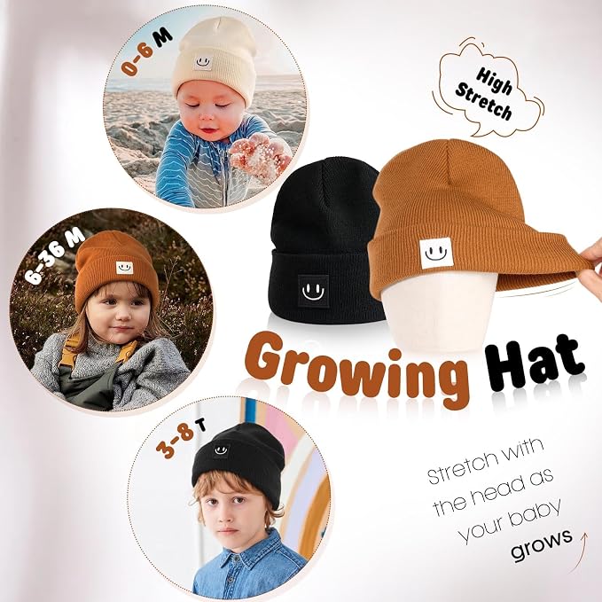 FURTALK Baby Beanie Cute Toddler Winter Hat Knit Boys Girls Warm 2 Pack Kids - Image 5
