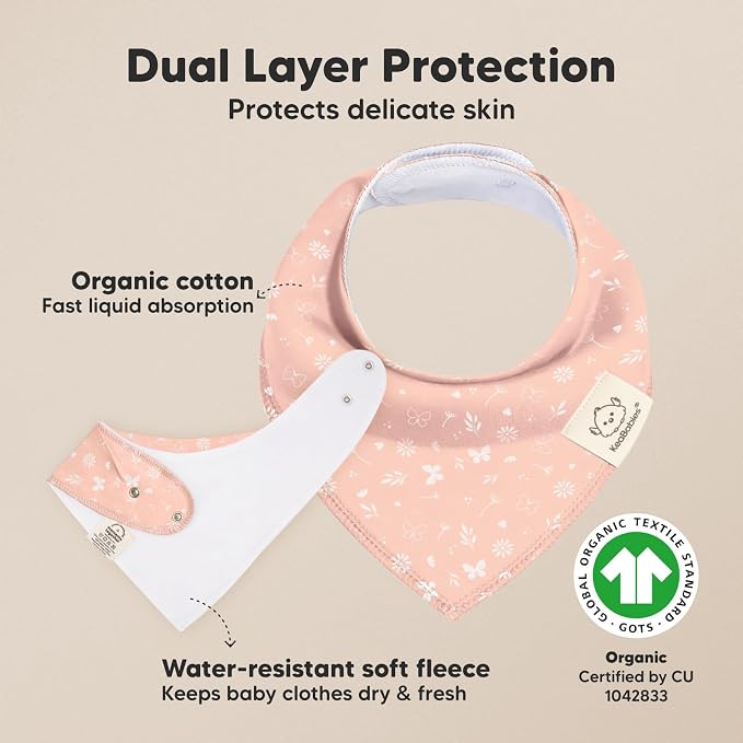 8-Pack Organic Baby Bandana Bibs - Image 2