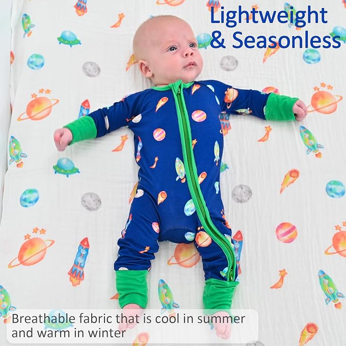 LollyBanks Baby Pajamas, 2-Way Zipper Romper, 95% Viscose Made from Bamboo and - Image 4